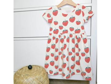 Kleid kurzarm Erdbeeren
